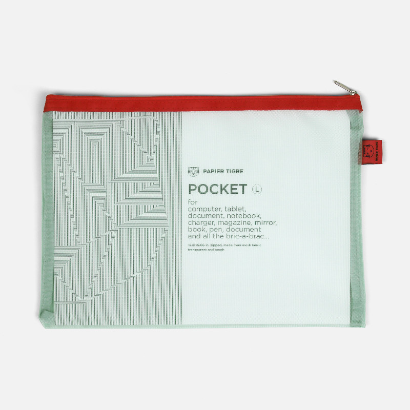 Pochette Mesh L - Vert d'eau